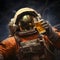 astronaut on the moon drinking a beer. Moon Beer Break with Astronaut. Astronaut\\\'s Escape Beer and Sunsets on Another World