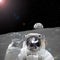 Astronaut on the moon. Elements of this image furnished by NASA