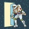 Astronaut opens the door to space