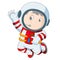 Astronaut outfit waving hand