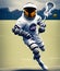 Astronaut Playing Lacrosse, Generative AI Illustration