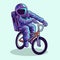 Astronaut riding bmx vector illustration design