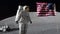 Astronaut saluting the American flag. 3d rendering. Some Elements of this video furnished by NASA.