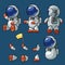 astronaut set with parts in various poses