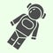 Astronaut solid icon. Cosmonaut in suit in space glyph style pictogram on white background. Universe and Astronomy signs