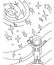 Astronaut. Space. Galaxy. Solar system. Vector illustration