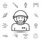 astronaut, space icon. Simple thin line, outline vector element of Space icons set for UI and UX, website or mobile application