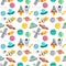 Astronaut space landing planets spaceship seamless pattern background future exploration space ship cosmonaut rocket