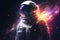Astronaut in space suit in outer space. Deep space exploration. Created with generative ai