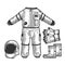 Astronaut Spacesuit sketch vector illustration