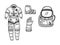 Astronaut Spacesuit sketch vector illustration