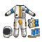 Astronaut Spacesuit sketch vector illustration