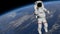 Astronaut Spacewalk, Astronaut shows thumbs up in the open space.Elements of this image furnished by NASA. 3D rendering