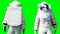 Astronaut stay idle . Green screen. 3d rendering.