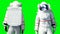 Astronaut stay idle . Green screen. Realistic 4k animation.