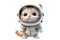 Astronaut-style cute dog, kitten, ape, fox isolated object