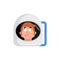 Astronaut surprised Emoji. Cosmonaut amazement emotion isolated