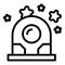 Astronaut telescope icon outline vector. Alien ufo