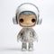 Astronaut Vinyl Toy Figure With Headphones In Stasia Burrington Style