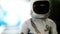 Astronaut walk in spaceship interior. Martian. Sci -fi concept. Realistic 4k animation.