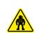 Astronaut Warning sign yellow. Cosmonaut Hazard attention symbol