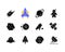 Astronautic black glyph icons set on white space