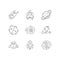 Astronautic linear icons set