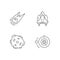 Astronautic linear icons set