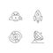 Astronautic linear icons set