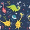 Astronauts Dino and giraffe super background fabric packing