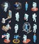 Astronauts Isometric Characters Set