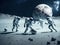 astronauts play football on the moon.