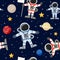 Astronauts Spacemen Seamless Pattern