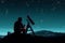 astronomer observing stars through a telescope, generated by AI