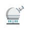 Astronomical observatory icon, flat style