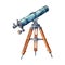 Astronomical Telescope Set Up on Tripod