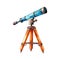 Astronomical Telescope Set Up on Tripod