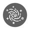 Astronomy, black hole, galaxy, research, science icon. Gray vector sketch.