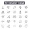 Astronomy line icons for web and mobile design. Editable stroke signs. Astronomy  outline concept illustrations