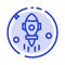 Astronomy, Rocket, Space, Fly Blue Dotted Line Line Icon