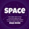 Astronomy and space study banner or poster template with lettering in flat