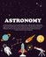 Astronomy study. Education and science layout concepts. Flat modern style.