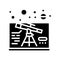 astrophysics space exploration glyph icon vector illustration