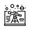 astrophysics space exploration line icon vector illustration