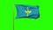 Asturias flag waving in the wind. Green screen