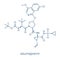 Asunaprevir hepatitis C virus HCV drug molecule. Skeletal formula.