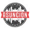 AsunciÃ³n, Paraguay Round Travel Stamp. Icon Skyline City Design. Seal Tourism Vector Badge Illustration.