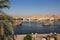 Aswan, Egypt - 27 Feb 2017: The view on Nile river in Aswan, Egypt