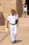 Aswan, Egypt - September 11, 2018: Egyptian Tourist Police in Abu Simbel for for tourist protection