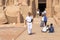 Aswan, Egypt - September 11, 2018: Egyptian Tourist Police in Abu Simbel for for tourist protection